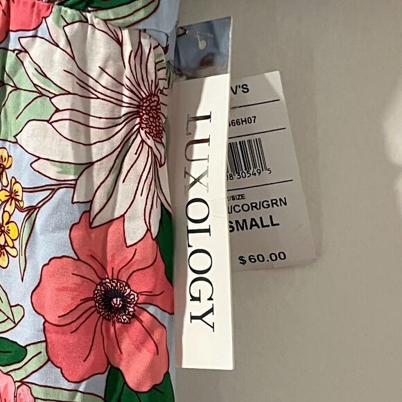 Luxology Sky Blue Floral Flowy Boho Chic Spring Summer Dress Size Small NWT - Picture 4 of 7